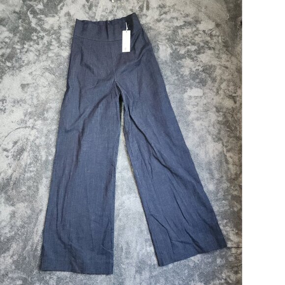 Never A Wallflower Blue Matador High Rise Pants Small Wide Leg Palazzo NEW $285 - Picture 2 of 14